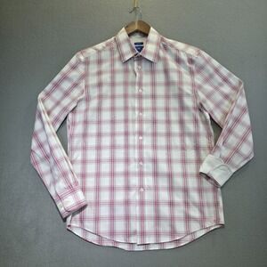 Egara Men's‎ Multicolor Long Sleeve Non-Iron Button Up Flip Cuff Shirt Size Med